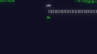 Advent of Code 2015 day 1 part two HD