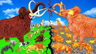 Prehistoric Animals Epic Battle Real Life Animals vs Lava Mammals Animal Revolt Battle Simulator