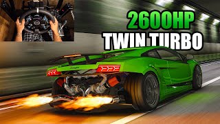 2600HP TWIN TURBO Lamborghini Gallardo - Assetto Corsa | Moza R9 Gameplay