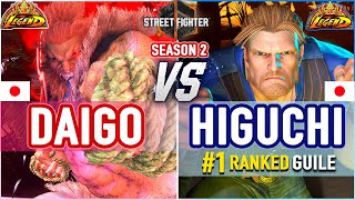 SF6 🔥 Daigo (Akuma) vs Higuchi (#1 Ranked Guile) 🔥 SF6 High Level Gameplay