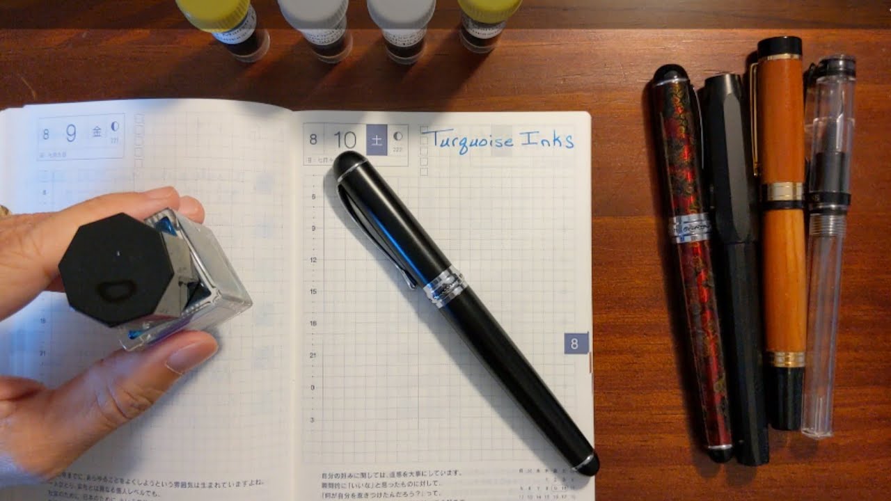 Comparing Turquoise Fountain Pen Inks - YouTube