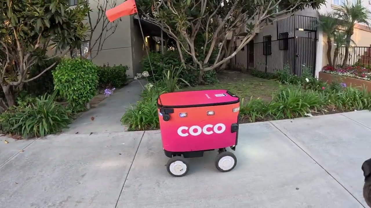 COCO food delivery robot in Santa Monica 90424 - YouTube