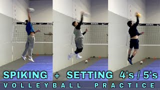 Spiking & Setting 4's/5's | Volleyball Practice Part 2/4 (3/7/20)
