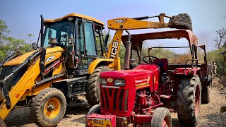 New JCB 3DX Loading Mud In Mahindra 415DI Tractor Trolley For Road Construction | Jcb Dozer Cartoon