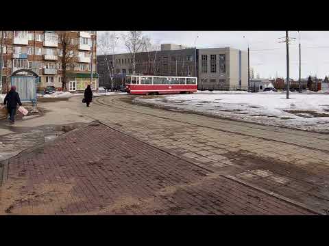 Смоленск. 03.03.2021. Трамвай в Рославльском кольце.