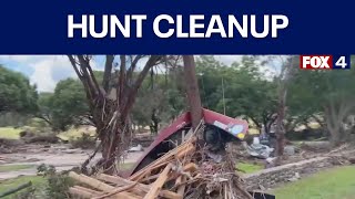 Flood cleanup continues in Hunt amid ongoing search for missing campers