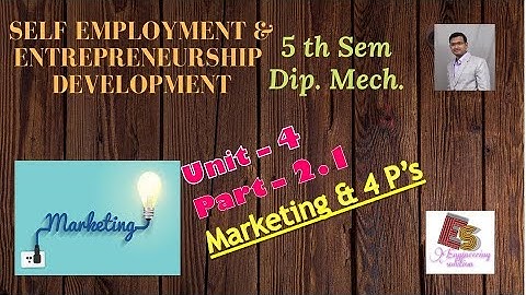 SEED Unit-4 Part-2.1 Marketing & 4 P’s By P. N. Chhaniyara