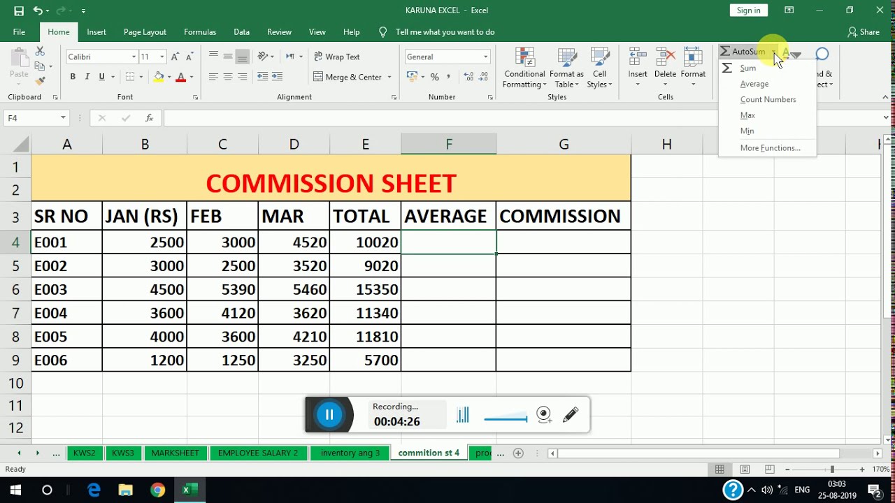 commission-sheet-in-excel-excel-youtube-karujvlogs-youtube