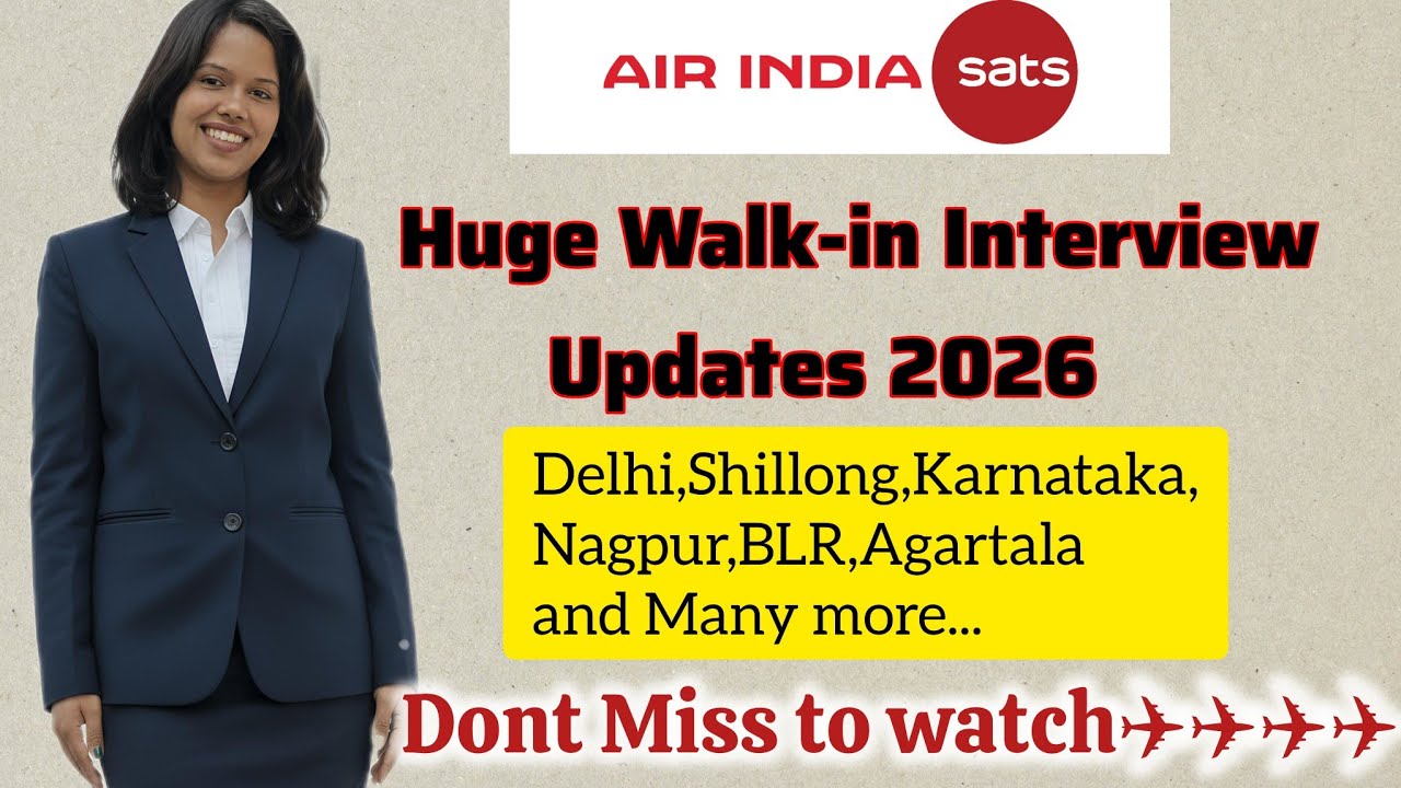✈️2026 AIR INDIA SATS HUGE WALK-IN INTERVIEWS | Male & Female | 12th Pass| Date/Location/Time 👇