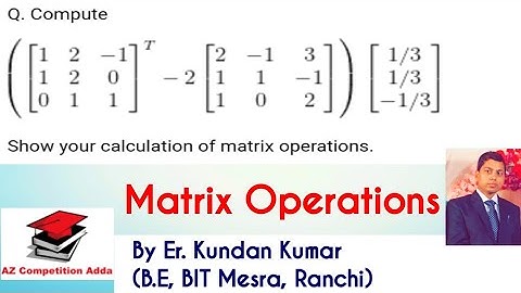 Math Important Questions : Compute given expression using matrix operations