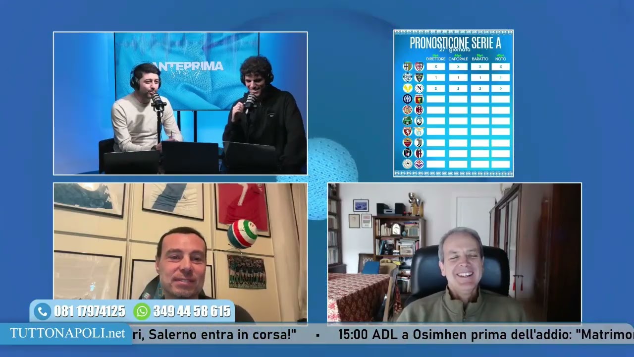 Serie A 27ª giornata - Il Pronosticone di Radio Tutto Napoli