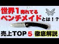 老舗刃物屋のプロが解説！世界一売れているBENCHMADE(ベンチメイド)ブランドとは！人気モデルTOP5の発表とともに詳しく解説します。これを見ればBENCHMADEナイフがわかる！！