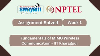 Fundamentals of MIMO Wireless Communication Week 1 | NPTEL ANSWERS 2026 #nptel2026 #myswayam #nptel