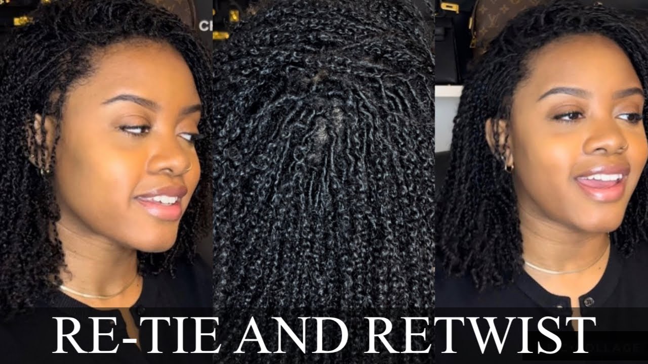 DIY Microlocs Retie and Retwist | 2 Point Rotation | the snow’s - YouTube