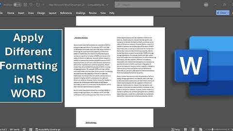 How to use section break to format word document|How to use two different page formatting in ms Word