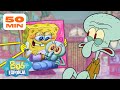 Bob Esponja | Melhores Momentos Dentro da Casa do Lula Molusco | Compilação 50 Minutos | Português