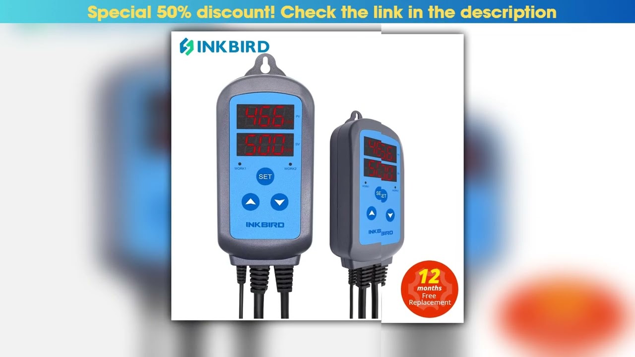 INKBIRD IHC200 Prewired Digital Dural Stage Humidity Controller Dehumidification Humidifaction