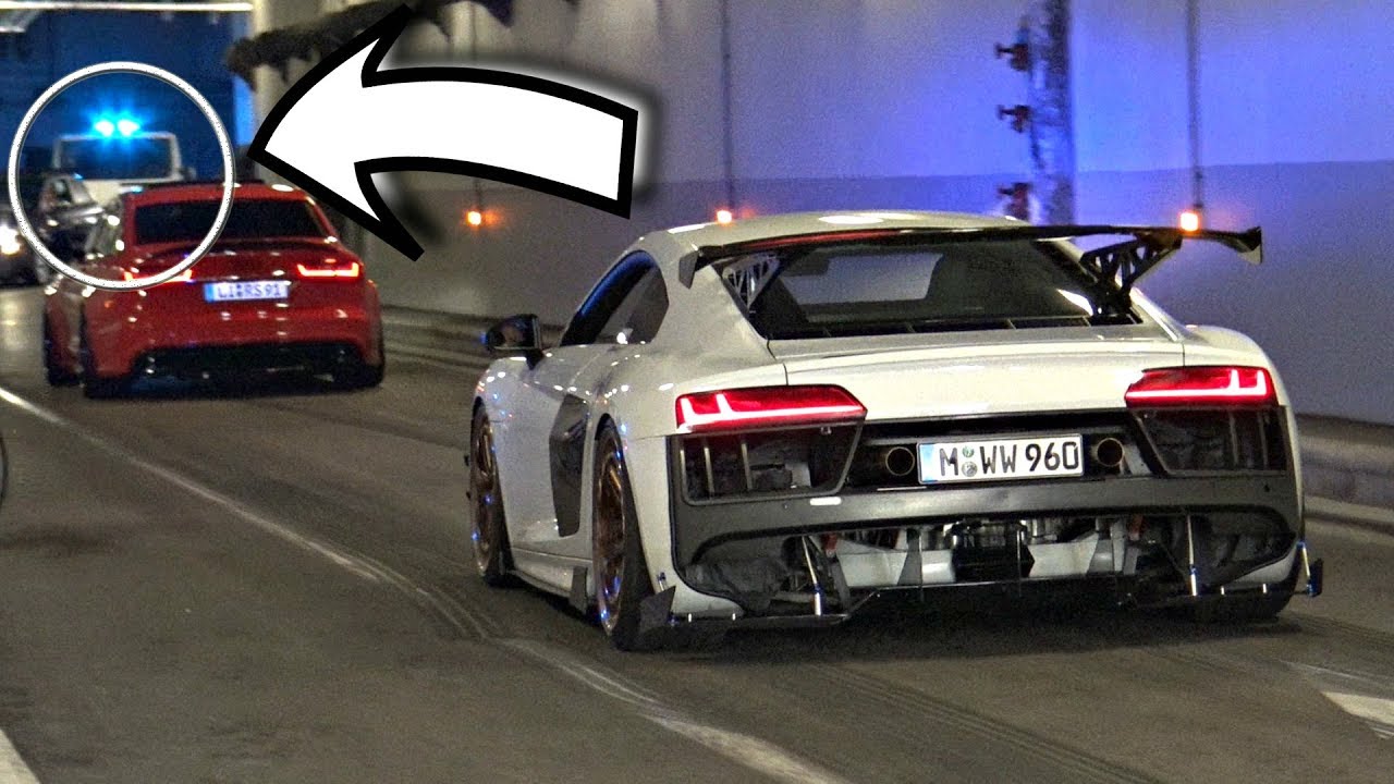 TUNED Cars Accelerating & Doing Burnouts in a Tunnel! - COPS Show Up! (Hilarious Reactions) top gun