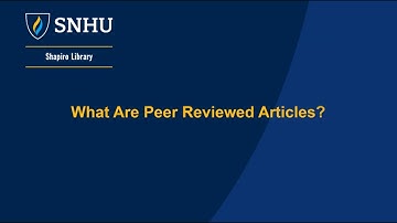 What Are Peer Reviewed Articles?