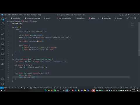 Rust coding tutorial #1: Coding a simple calculator in Rust.
