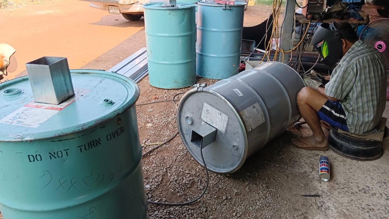 สอนทำเตาเผาถ่านไร้ควันแบบนะเอียด#เตาเผาถ่านไร้ควัน #เตาเผาถ่าน