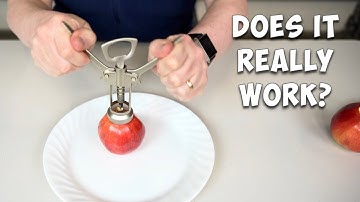 Testing Coring an Apple Using Wine Opener Life Hack