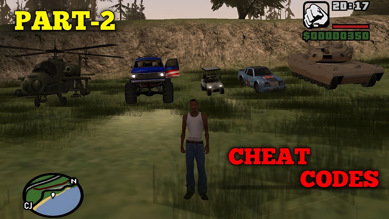 GTA SAN ANDREAS CHEAT CODES PART-2.......... - YouTube