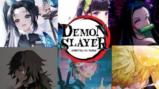 Demon slayer characters singing Way back home