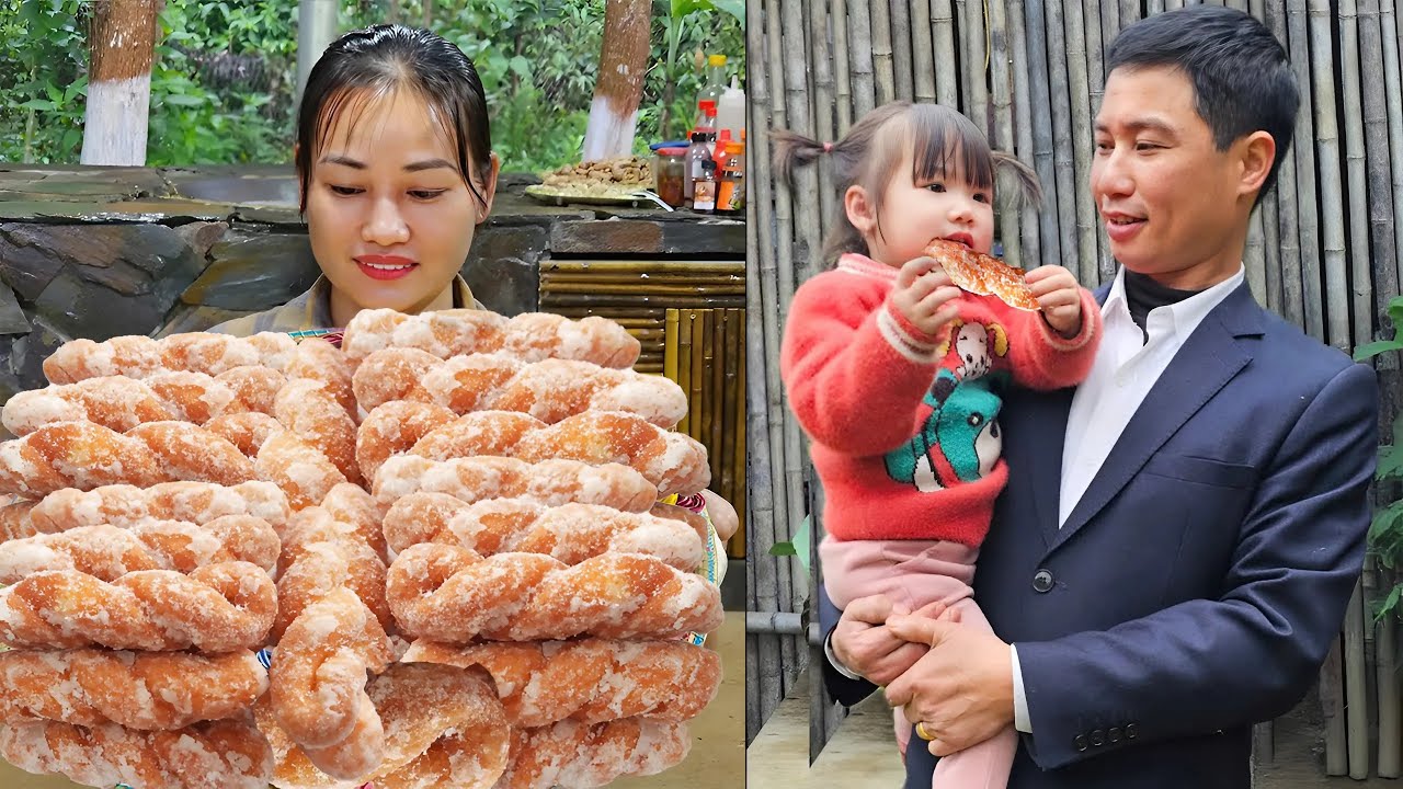 How to Make Korean-Style Sugar-Coated Twisted Breadsticks to Sell at the Market | Lý Phúc An