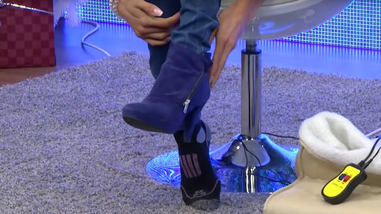 PEARL Wärmeschuhe elektrisch: Kuscheliger 2in1 Fußwärmer mit PEARL Wärmeschuhe elektrisch: Kuscheliger 2in1 Fußwärmer mit