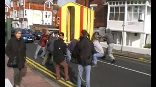 EASTBOURNE SWIMMING CLUB MOVING BATHING MACHINE AT LANGHAM HOTEL