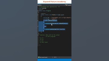 Solution for Programming Quiz Questions - Q97 -  Expand Future Academy #Shorts #CSharp #Dotnet