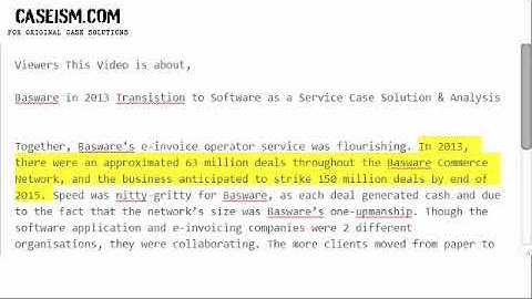 Basware in 2013 Transistion to Software as a Service Case Solution & Analysis- Caseism.com