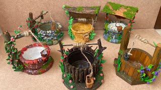 DIY | 6 Wishing well&#39;s for fairy garden using different waste materials | Fairy Garden Accessories