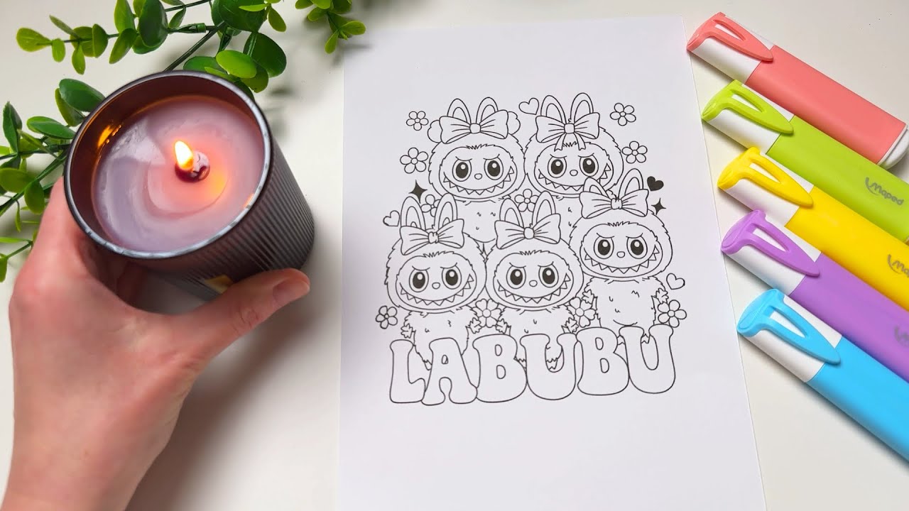 Labubu Coloring 🎀 Relaxing Art Therapy