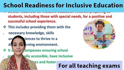 School Readiness for Inclusive Education/ Creating an Inclusive School/ For all teaching exams