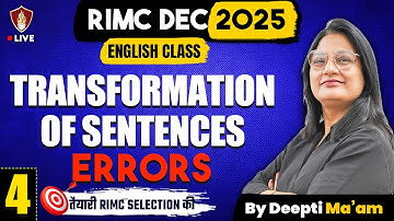 English Grammar RIMC Online Class | Transformation of Sentences | Errors
