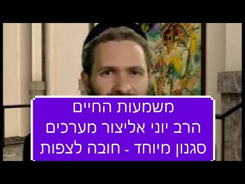 משמעות החיים הרצאה ברמה גבוהה של הרב יוני אליצור מארגון &rsquo;ערכים&rsquo; חובה לצפות!