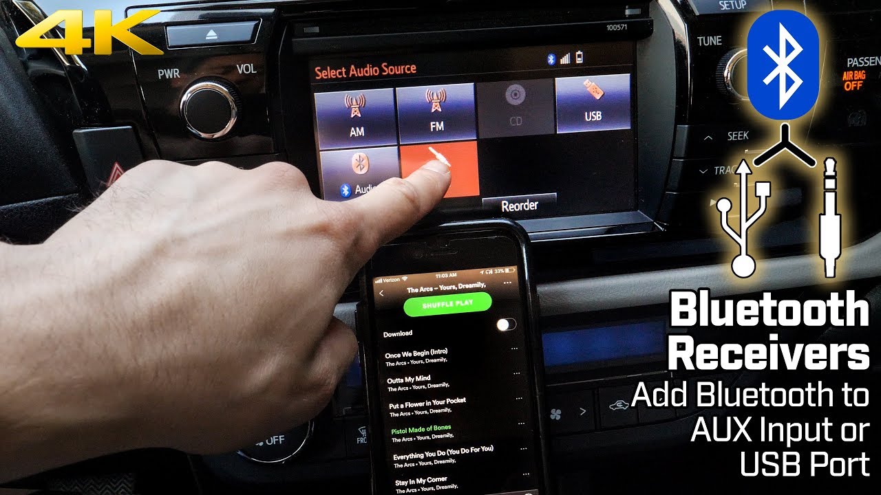 Add Bluetooth to AUXILIARY Input or USB Port - Bluetooth Receivers 