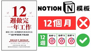 【免費模板】12週搞定1年工作NOTION模板