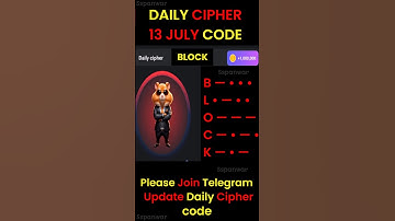 Hamster Kombat Daily Cipher 13 July | 13  July daily cipher code hamster kombat #hamsterkombat