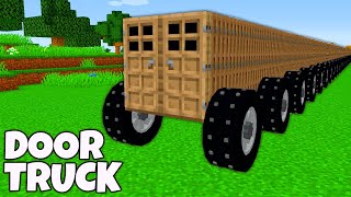 I found a LONGEST DOOR TRUCK in Minecraft ! STRANGE DOOR CAR with BIGGEST WHEELS !