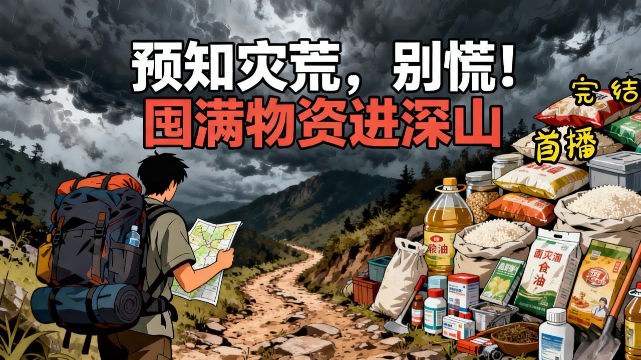 《预知灾荒，别慌！囤满物资进深山》种田致富+团结温馨+绝不圣母，穿越异世，发现山里简直是人间圣地：野生木耳蘑菇，蜂蜜野菜，人参灵芝根本采不完…… #有声漫画#荒年#穿越#爽文