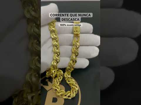 Corrente de moeda antiga friso s vazada 12mm (nunca descasca)