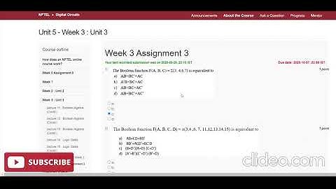 // NPTEL digital circuit assignment week 3 // answer