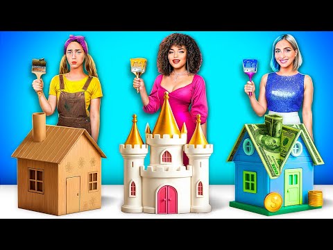 Construim O Casă Uimitoare! Provocarea Sărac vs Bogat vs Superbogat!