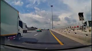 Rogue Tire Crashes into Car on Highway || ViralHog