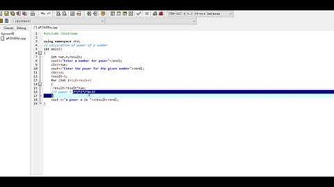 Program to Calculate the Power of a Number Using For Loop in C++