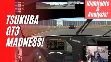 LAST LAP OVERTAKES! Tsukuba Circuit GT3 Highlights and Analysis - Top Split iRacing!