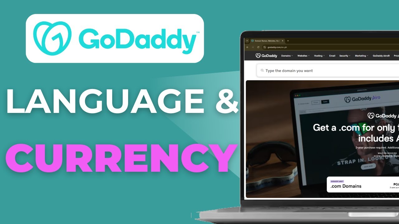 How to change LANGUAGE & CURRENCY in GODADDY - YouTube
